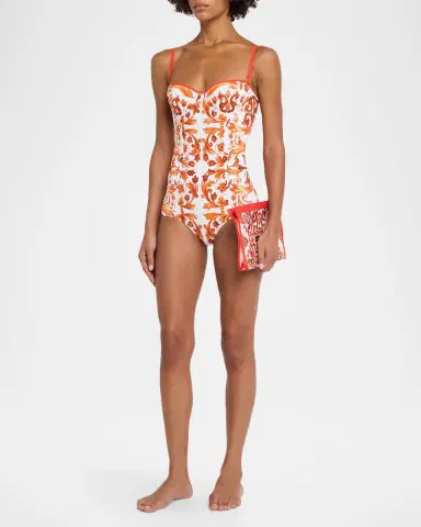 Dolce & Gabbana Majolica One-Piece Swimsuit | Thumbnail 3