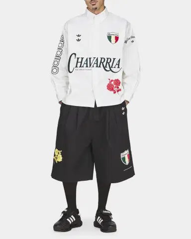 Adidas x Chavarria Men's Cotton Embroidered Button-Down Shirt | Thumbnail 2