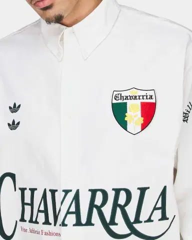 Adidas x Chavarria Men's Cotton Embroidered Button-Down Shirt | Thumbnail 5