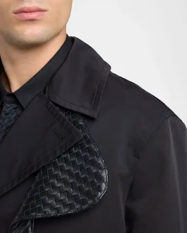 Bottega Veneta Men's Nylon and Cotton Technical Short Coat | Thumbnail 4 Bottega Veneta Men's Nylon and Cotton Technical Short Coat | Thumbnail 4