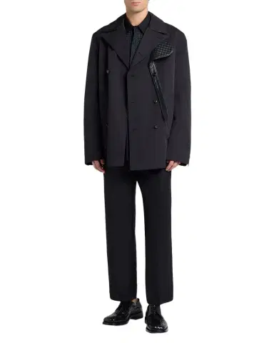 Bottega Veneta Men's Nylon and Cotton Technical Short Coat | Thumbnail 1 Bottega Veneta Men's Nylon and Cotton Technical Short Coat | Thumbnail 1