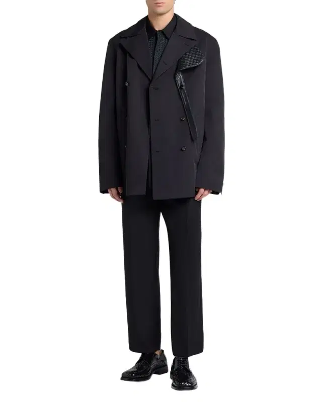 Bottega Veneta Men 's Nylon and Cotton Technical Short Coat
