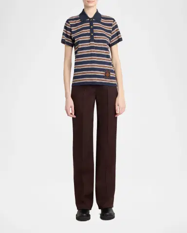 Moncler Striped Short-Sleeve Polo | Thumbnail 2 Moncler Striped Short-Sleeve Polo | Thumbnail 2