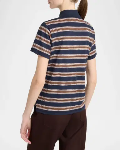 Moncler Striped Short-Sleeve Polo | Thumbnail 3 Moncler Striped Short-Sleeve Polo | Thumbnail 3