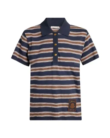 Moncler Striped Short-Sleeve Polo | Thumbnail 1 Moncler Striped Short-Sleeve Polo | Thumbnail 1