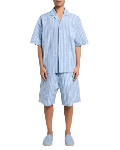 Bottega Veneta Men's Cotton and Silk Textured Plaid Short-Sleeve Shirt | Thumbnail 1 Bottega Veneta Men's Cotton and Silk Textured Plaid Short-Sleeve Shirt | Thumbnail 1