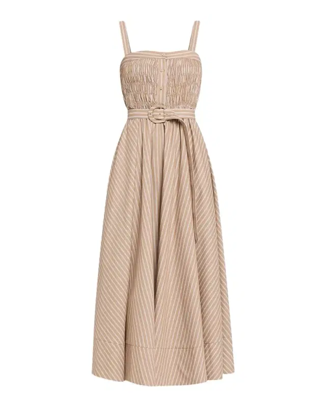 Cinq à Sept Clara Stripe Cotton-Blend Midi Dress