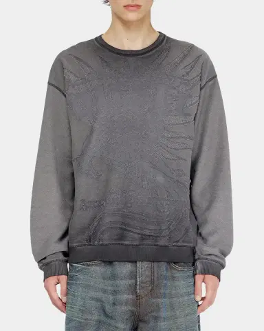 Diesel Men's Aron Cotton-Blend Fleece Sweatshirt | Thumbnail 4 Diesel Men's Aron Cotton-Blend Fleece Sweatshirt | Thumbnail 4