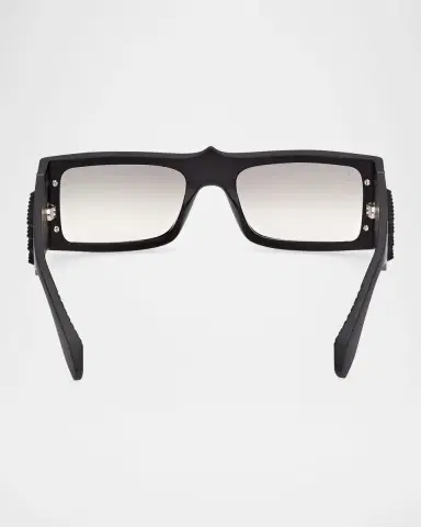 Christian Louboutin Men's Spikes Acetate Rectangle Sunglasses | Thumbnail 4
