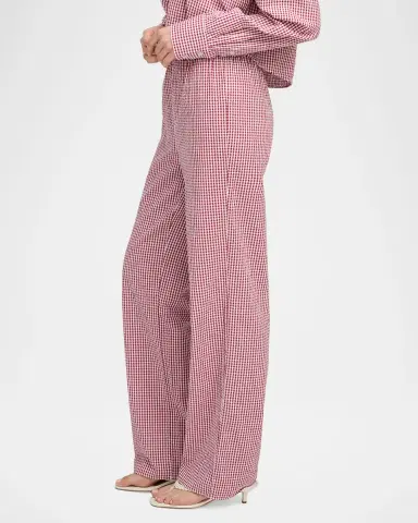 Favorite Daughter The Everything Cotton Gingham Pants | Thumbnail 4