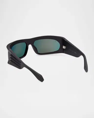 Christian Louboutin Men's Temple-Spikes Acetate Rectangle Sunglasses | Thumbnail 3 Christian Louboutin Men's Temple-Spikes Acetate Rectangle Sunglasses | Thumbnail 3