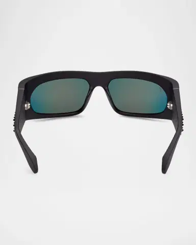 Christian Louboutin Men's Temple-Spikes Acetate Rectangle Sunglasses | Thumbnail 4 Christian Louboutin Men's Temple-Spikes Acetate Rectangle Sunglasses | Thumbnail 4