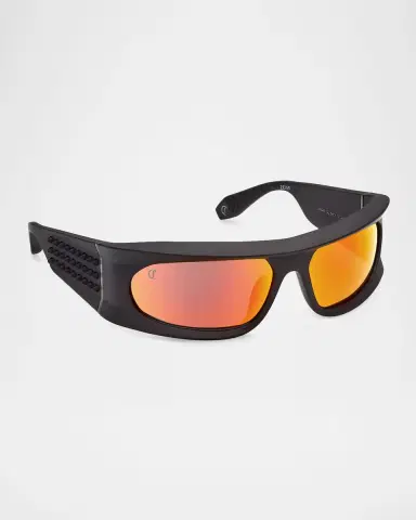 Christian Louboutin Men's Temple-Spikes Acetate Rectangle Sunglasses | Thumbnail 7 Christian Louboutin Men's Temple-Spikes Acetate Rectangle Sunglasses | Thumbnail 7