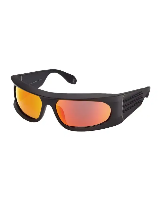 Christian Louboutin Men 's Temple-Spikes Acetate Rectangle Sunglasses