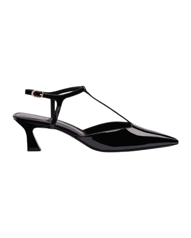 Stuart Weitzman 50mm Vinnie Patent Leather T-Strap Pumps