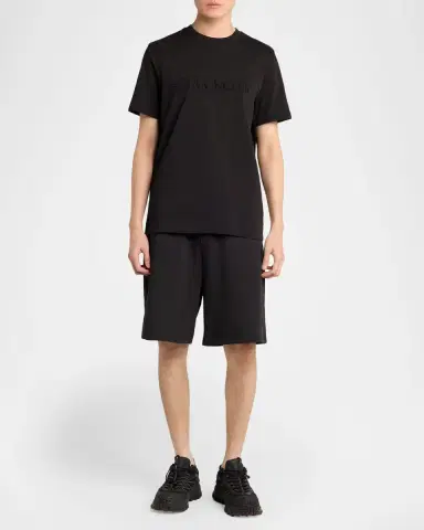 Moncler Men's Tonal Terry-Logo Crewneck T-Shirt | Thumbnail 2