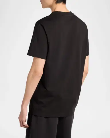 Moncler Men's Tonal Terry-Logo Crewneck T-Shirt | Thumbnail 3