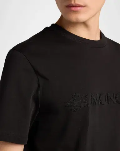 Moncler Men's Tonal Terry-Logo Crewneck T-Shirt | Thumbnail 5