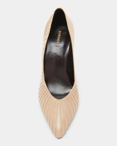 Versace 90mm Gianni Textured Leather Pumps | Thumbnail 3