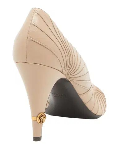 Versace 90mm Gianni Textured Leather Pumps | Thumbnail 1