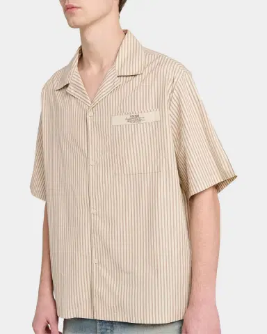 Amiri Men 's Spirit Stripe Cotton Poplin Label-Pocket Camp Shirt | Thumbnail 3 Amiri Men 's Spirit Stripe Cotton Poplin Label-Pocket Camp Shirt | Thumbnail 3