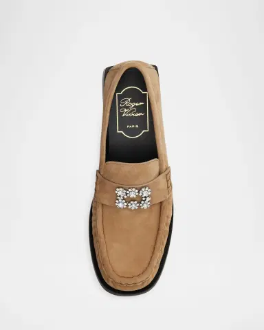 Roger Vivier Viv Suede Strass Loafers | Thumbnail 2 Roger Vivier Viv Suede Strass Loafers | Thumbnail 2