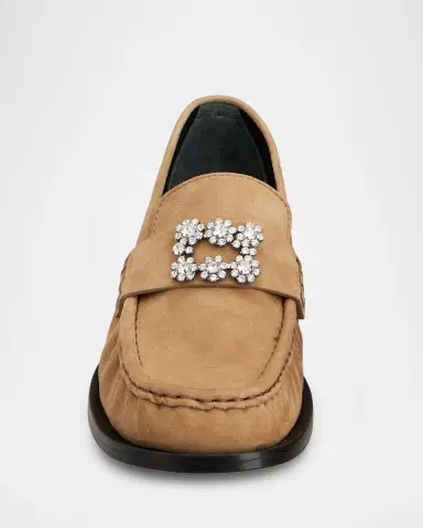 Roger Vivier Viv Suede Strass Loafers | Thumbnail 3 Roger Vivier Viv Suede Strass Loafers | Thumbnail 3