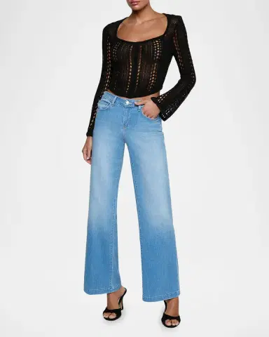 L'Agence Orine Pointelle-Knit Top | Thumbnail 2