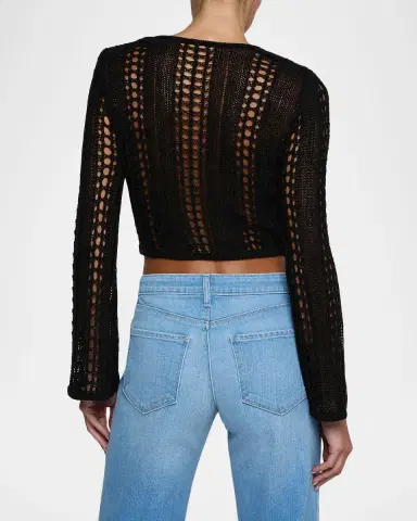 L'Agence Orine Pointelle-Knit Top | Thumbnail 3