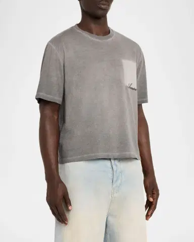 Amiri Faded Pocket Crop T-Shirt | Thumbnail 3 Amiri Faded Pocket Crop T-Shirt | Thumbnail 3
