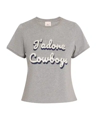 Cinq à Sept J 'adore Cowboys Embellished Shrunken Tee | Thumbnail 1