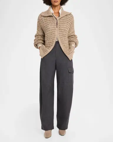 Brunello Cucinelli Mid-Rise Barrel-Leg Cargo Pants | Thumbnail 2 Brunello Cucinelli Mid-Rise Barrel-Leg Cargo Pants | Thumbnail 2