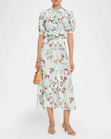 Ulla Johnson Camellia Short-Sleeve Silk Blouse | Thumbnail 2 Ulla Johnson Camellia Short-Sleeve Silk Blouse | Thumbnail 2