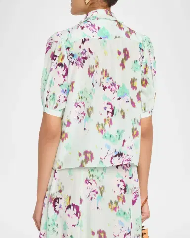 Ulla Johnson Camellia Short-Sleeve Silk Blouse | Thumbnail 3 Ulla Johnson Camellia Short-Sleeve Silk Blouse | Thumbnail 3