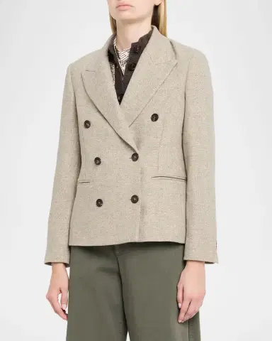 Brunello Cucinelli Sparkling Wool-Blend Double-Breasted Sport Coat | Thumbnail 4 Brunello Cucinelli Sparkling Wool-Blend Double-Breasted Sport Coat | Thumbnail 4