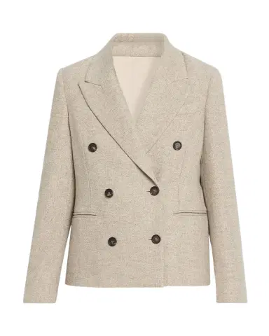 Brunello Cucinelli Sparkling Wool-Blend Double-Breasted Sport Coat | Thumbnail 1 Brunello Cucinelli Sparkling Wool-Blend Double-Breasted Sport Coat | Thumbnail 1