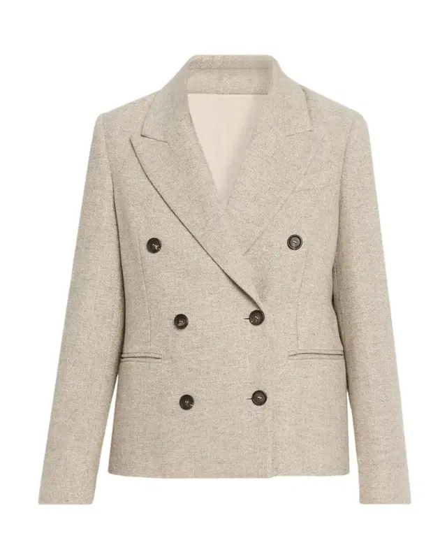 Brunello Cucinelli Sparkling Wool-Blend Double-Breasted Sport Coat
