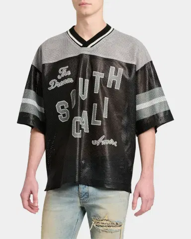 AMIRI Graphic Leather Mesh T-Shirt | Thumbnail 3