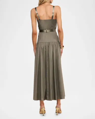 L'Agence Rima Belted Midi Dress | Thumbnail 3 L'Agence Rima Belted Midi Dress | Thumbnail 3
