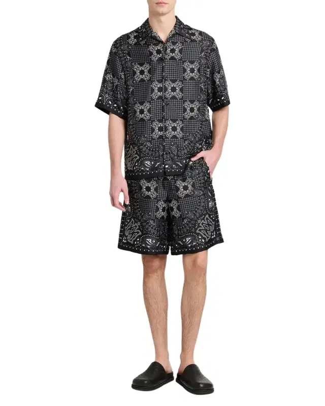 Amiri Printed Silk MA Bandana Drawstring Shorts