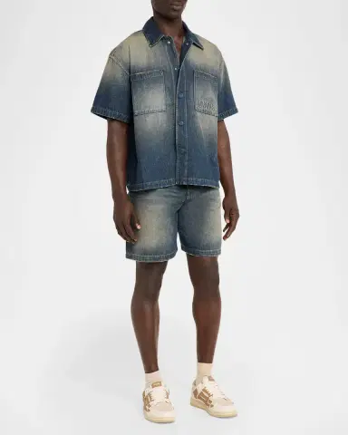 AMIRI Men's Denim Drawstring Shorts | Thumbnail 2