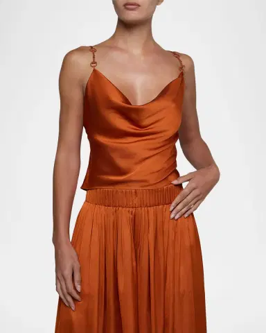 L'Agence Calista Horsebit-Strap Satin Camisole | Thumbnail 4