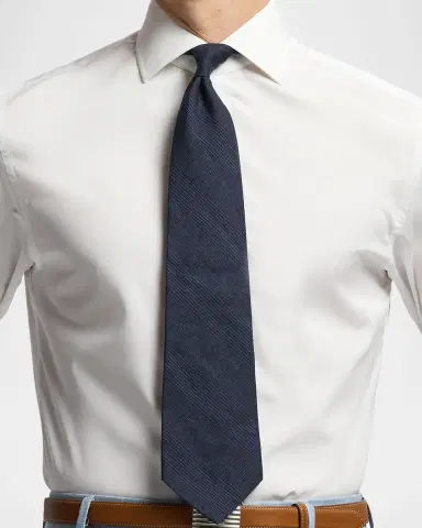 Ralph Lauren Purple Label Men's Glen Plaid Linen-Silk Tie | Thumbnail 2 Ralph Lauren Purple Label Men's Glen Plaid Linen-Silk Tie | Thumbnail 2
