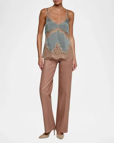 L'Agence Mitsu Lace-Trim Satin Camisole | Thumbnail 2