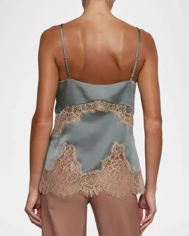 L'Agence Mitsu Lace-Trim Satin Camisole | Thumbnail 3