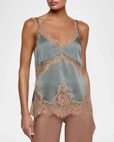 L'Agence Mitsu Lace-Trim Satin Camisole | Thumbnail 4