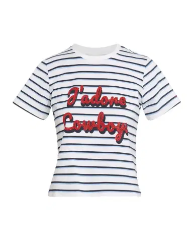 Cinq à Sept J 'adore Cowboys Embellished Shrunken Tee | Thumbnail 1