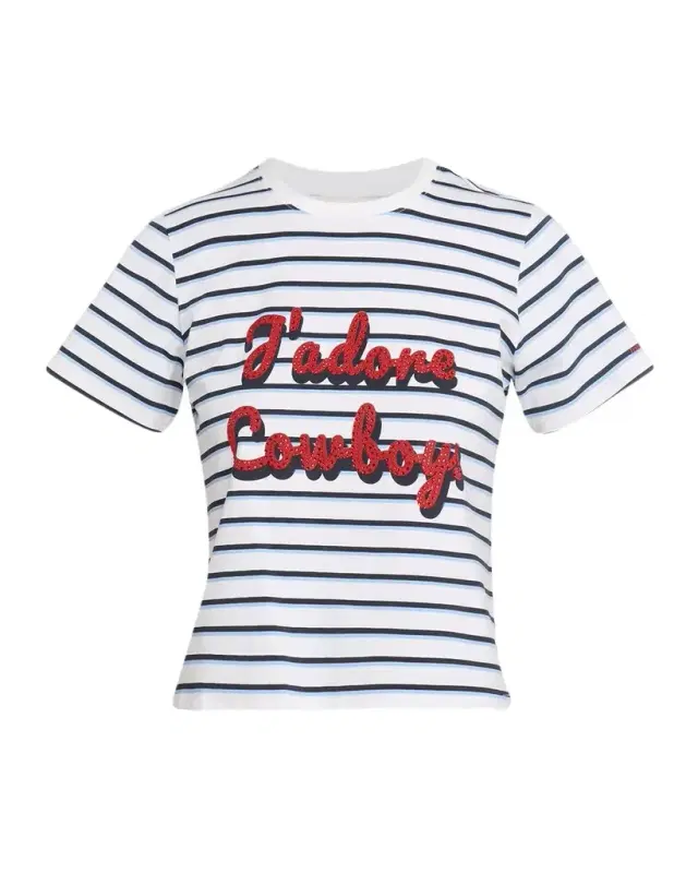 J 'adore Cowboys Embellished Shrunken Tee