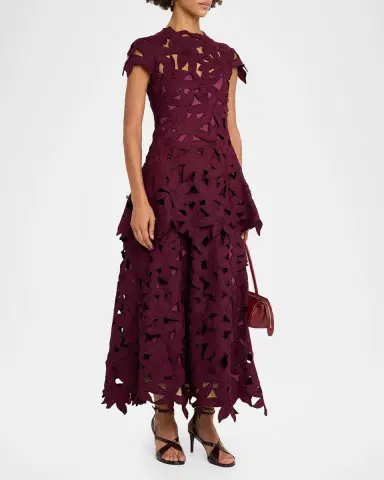 Simkhai Neve Layered Floral Cutwork Lace Midi Dress | Thumbnail 4 Simkhai Neve Layered Floral Cutwork Lace Midi Dress | Thumbnail 4