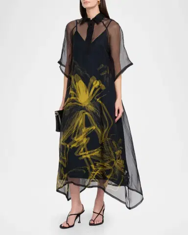 LOVEBIRDS Selene Floral-Print Tulle Maxi Dress | Thumbnail 4